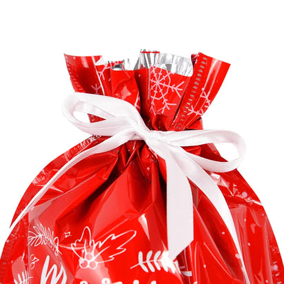 2024 Big Christmas Drawstring Gift Bag Candy Cookie Packaging Bag Noel Merry Christmas Home Decoration New Year 2025 Kids Favor