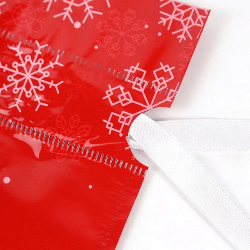 2024 Big Christmas Drawstring Gift Bag Candy Cookie Packaging Bag Noel Merry Christmas Home Decoration New Year 2025 Kids Favor