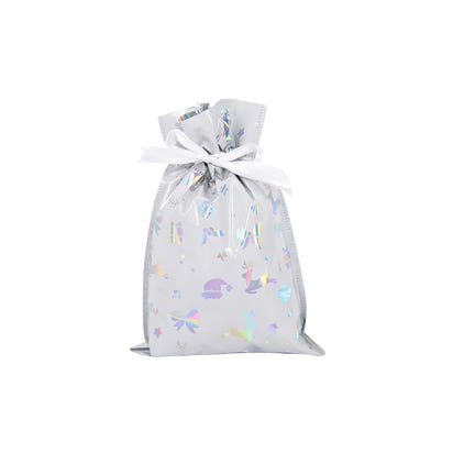 2024 Big Christmas Drawstring Gift Bag Candy Cookie Packaging Bag Noel Merry Christmas Home Decoration New Year 2025 Kids Favor