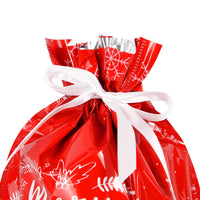 2024 Big Christmas Drawstring Gift Bag Candy Cookie Packaging Bag Noel Merry Christmas Home Decoration New Year 2025 Kids Favor