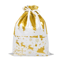 2024 Big Christmas Drawstring Gift Bag Candy Cookie Packaging Bag Noel Merry Christmas Home Decoration New Year 2025 Kids Favor