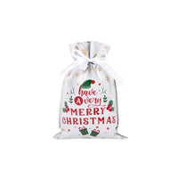 2024 Big Christmas Drawstring Gift Bag Candy Cookie Packaging Bag Noel Merry Christmas Home Decoration New Year 2025 Kids Favor